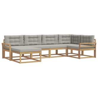 vidaXL Conjunto De Sof&aacute;s De Exterior 5 Pcs Blanco Y Gris Claro Vidaxl