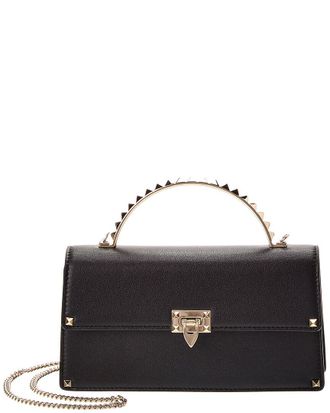 Valentino Rockstud Leather Top Handle Bag