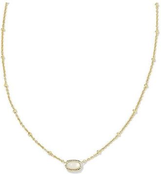 Kendra Scott Mini Elisa Satellite Short Pendant Necklace - Gold Ivory Mother Of Pearl