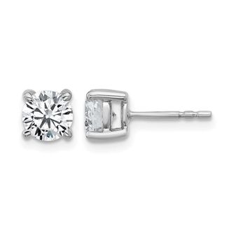 Diamond2Deal 14k Yellow Gold 1 3/8 ct Round Lab Grown Diamond Stud Earrings VS Clarity, G-H Color