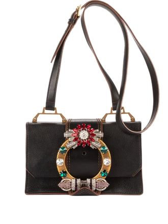 Miu Miu jewel-embellishment cross-body bag - Black