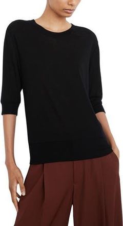 Vince Elbow Sleeve Wool & Cashmere Sweater in Black at Nordstrom Rack, Size Small