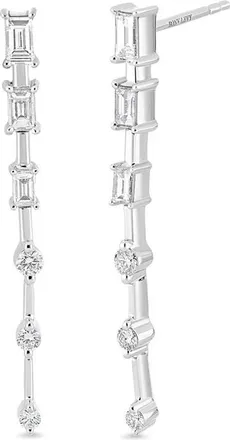 Bony Levy 18K Gold Gatsby Diamond Linear Drop Earrings in White at Nordstrom