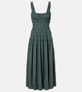 D&ocirc;en Marianne ruffled cotton poplin midi dress