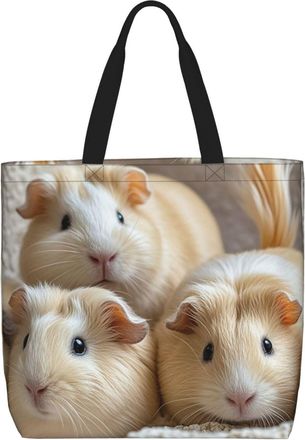 Generic Guinea Pigs Shopping Bag Durable Tote Bag Handle Handbags For Ladies College Picnic