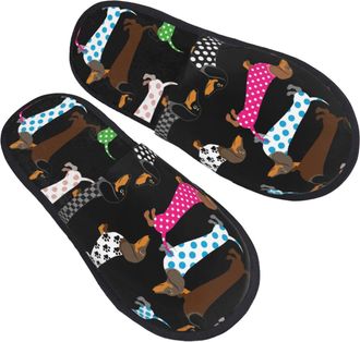 Generic Lightweight House Slipper Dachshunds House Shoes Fluffy Hotel Slippers for Hotels Indoor Ladies M