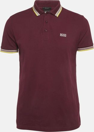 HUGO BOSS Boss By Hugo Boss Purple Cotton Knit Polo T-Shirt