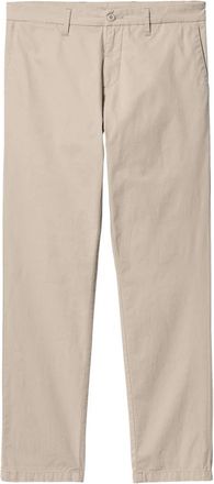 Carhartt Work in Progress Beige Katoenen Broek met Logozakken - Heren - Straight fit broeken - Beige - W27 L32 - Katoen - Broeken