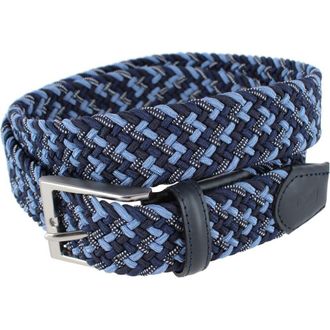 Trafalgar Store Edward 35mm European Weave Golf Braided Belt in Blue at Nordstrom, Size 38