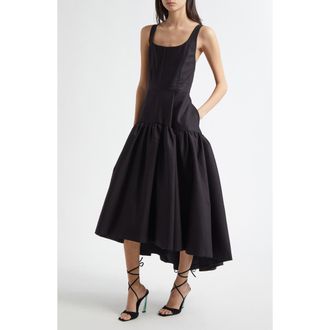 Alice & Olivia Diana High-Low Midi Dress in Black at Nordstrom, Size 4