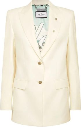 Philipp Plein Blazer Racing - Dames - Blazers - Wit - S - Wol - Jassen
