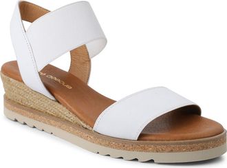 André Assous Neveah Espadrille Sandal in White Fabric at Nordstrom, Size 10