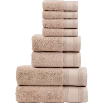Christy Signature Luxury 100% Turkish Cotton 8 Piece Towel Set in Shell Pink at Nordstrom