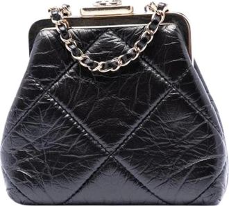 Chanel Pre-owned Mini Frame Crossbody - Dames - Vintage Mini Tas - Zwart - ONE Size - Leer - Vintage