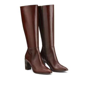 La Redoute Collections Gladleren laarzen met hak, Signature CYRIELLE