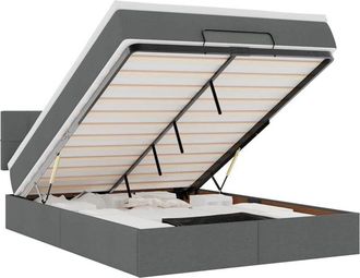 vidaXL Cama Otomana Con Colch&oacute;n Gris Oscuro 140x190 Cm Tela Vidaxl