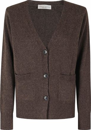 Roberto Collina Corteccia Wool-Camel V-Neck Oversized Cardigan