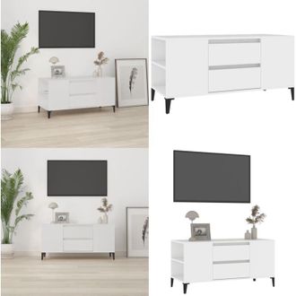 vidaXL Mobile Porta TV Bianco 102x44,5x50 cm in Legno Multistrato - TV Stand - Mobile Porta TV