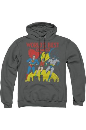 Gildan Justice League of America Worlds Best Adult Pull Over Hoodie / Hooded Sweatshirt