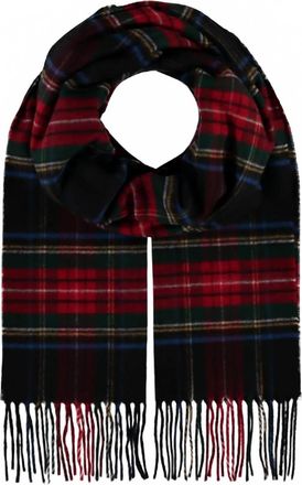 Fraas Traditional Tartan Cashmink Scarf In Black Plaid