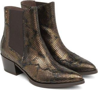Nero Giardini Leather Western Chelsea Bootie in Bronze at Nordstrom, Size 39