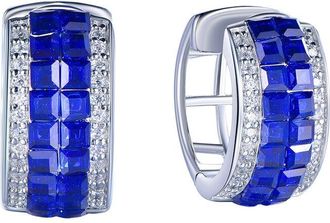 Suzy Levian Suzy Levian Silver Cz Invisible Setting Huggie Earrings