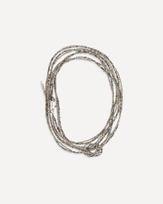 Brunello Cucinelli Bracciale Wrap in ematite e Argento Sterling 925 Woman UNI