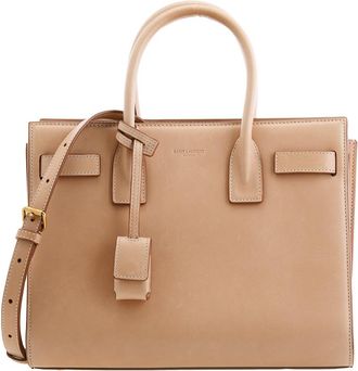 Saint Laurent Camel Leather Baby Sac De Jour Handbag