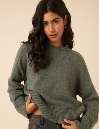 Nobody's Child Green Wool Crew Neck Jumper