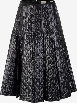 Moncler Technische Midirock mit Godets aus hochwertigem Steppstoff