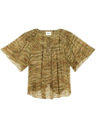 Isabel Marant Neslya blouse - women - Viscose - 42 - Neutrals