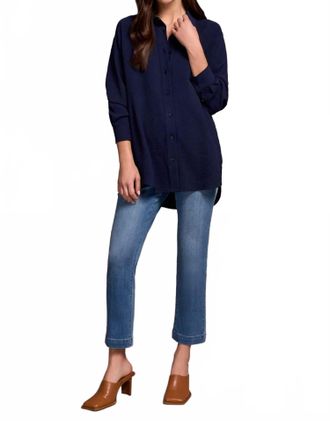 Tribal Stretch Woven Flowy Raglan Sleeve Shirt In Nightfall