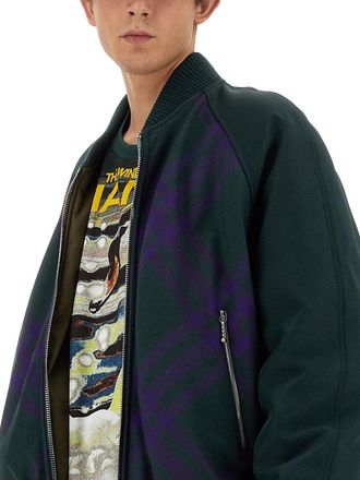 Burberry Reversible Wool-Blend Bomber Jacket - Multicolor