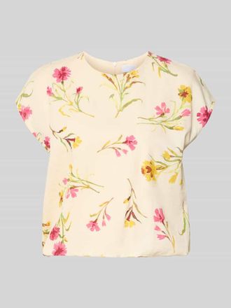 Jake*s Blusenshirt mit Kapp&auml;rmeln und Rundhalsausschnitt in Beige, Gr&ouml;&szlig;e 32