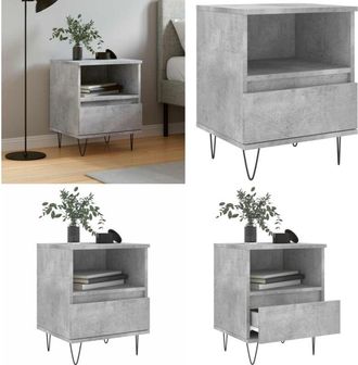 vidaXL Comodino Grigio Cemento 40x35x50 cm in Legno Multistrato - Comodino grigio cemento - Comodino con cassetto
