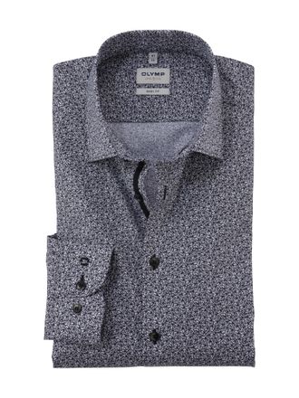 Olymp Businesshemd OLYMP Level 5, Herren, Gr. 43, N-Gr, schwarz, Web, Obermaterial: 97% Baumwolle, 3% Elastolefin, k&ouml;rpernah, 2-Knopf-Manschette, Hemden Bus