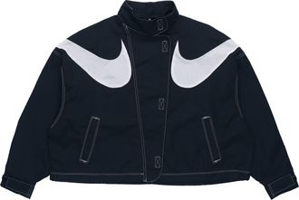 Nike (WMNS) Nike Sportswear Swoosh Sports Stand Collar Woven Jacket Autumn Black DD5585-010