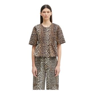 Ganni Blusa Fruncida - Blouses & Shirts - Mujer - Marr&oacute;n - M