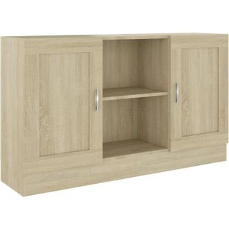 vidaXL Vidaxl - Aparador Madera Contrachapada Color Roble Sonoma 120x30,5x70 Cm