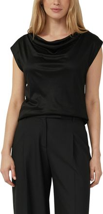 s.Oliver Black Label Wasserfallshirt S.OLIVER BLACK LABEL, Damen, Gr. 34, schwarz, Web, Obermaterial: 100% Viskose, unifarben, normal h&uuml;ftbedeckend, Wasserfallausschnitt, 