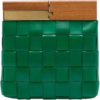 Bottega Veneta Pre-owned Snap Clutch - Dames - Vintage Clutch - Groen - ONE Size - Leer - Vintage