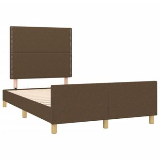 vidaXL Estructura De Cama Sin Colch&oacute;n Tela Marr&oacute;n Oscuro 120x190 Cm Vidaxl