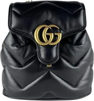 Gucci Pre-owned Vintage Leren Rugzak - Dames - Vintage Rugzakken - Zwart - ONE Size - Leer - Vintage