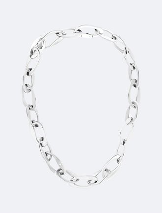 Calvin Klein Womens Organic Shape Link Chain Necklace - Black