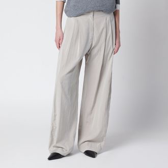 The Row Pantalone Iven grigio fumo in misto seta