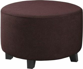 OEM Funda Redonda Para Otomana, Funda El&aacute;stica De Jacquard Para Puf, Funda Para Reposapi&eacute;s, Protector De Muebles, Funda Para Taburete Con Base El&aacute;stica An