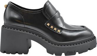 Ash Zwarte Ballerinas met Nelson Stud Gouden Zon Afwerking Kalfsleer - Dames - Pumps - Zwart - 40 EU - Leer - Schoenen