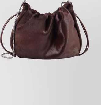 Brunello Cucinelli mini bucket shoulder bag in pony skin