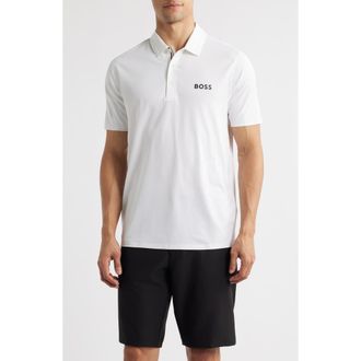 BOSS Patteo Slim Fit Active Polo in White at Nordstrom Rack, Size X-Large
