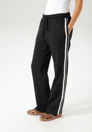 Aniston Schlupfhose ANISTON CASUAL, Damen, Gr. 36, N-Gr, schwarz-weiss (schwarz, wei&szlig;), Sweatware, Obermaterial: 80% Baumwolle, 20% Polyester, kontrastfarbene